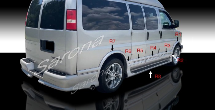 Custom GMC Savana Van  Short Wheel Base Side Skirts (2003 - 2025) - $2190.00 (Part #GM-020-SS)